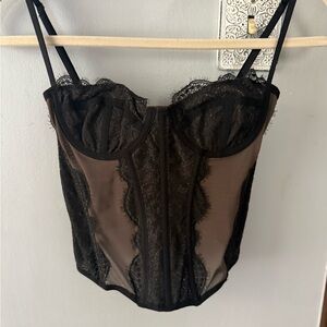 Urban Outfitters Black Lace Bustier